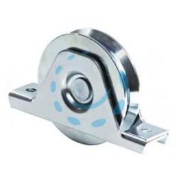 RUOTA CANCELLI GOLA V SUPPORTO INFERIORE ART.335 - ø mm.100 supporto mm.155