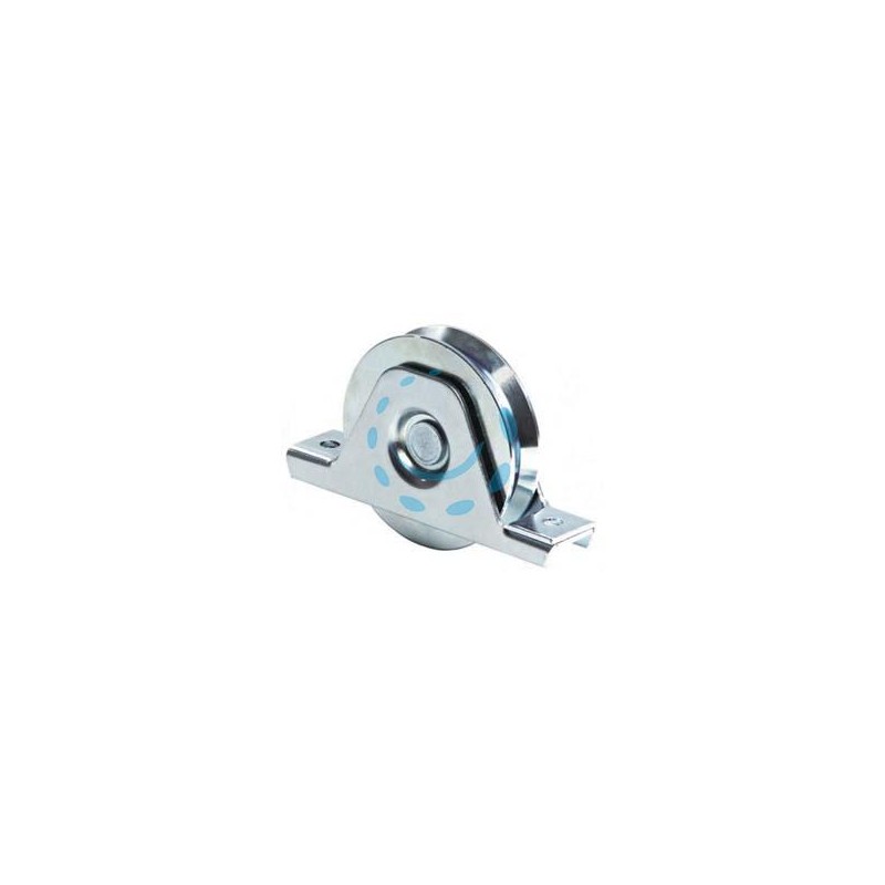 RUOTA CANCELLI GOLA V SUPPORTO INFERIORE ART.335 - ø mm.120 supporto mm.185