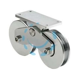 RUOTE COMBINATE GOLA SEMITONDA CON PIASTRA SUPERIORE ART. 339-160 - mm.157, interasse mm.190