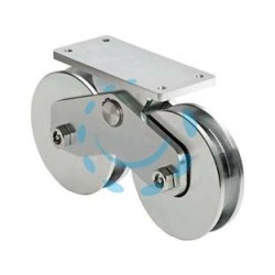 RUOTE COMBINATE GOLA SEMITONDA CON PIASTRA SUPERIORE ART. 339-160 - mm.157, interasse mm.190