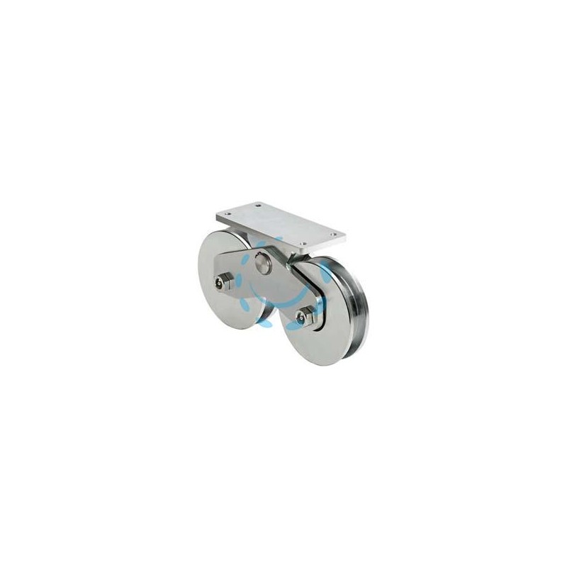 RUOTE COMBINATE GOLA SEMITONDA CON PIASTRA SUPERIORE ART. 339-160 - mm.157, interasse mm.190