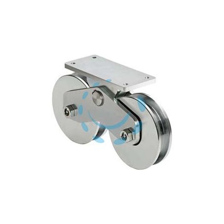 RUOTE COMBINATE GOLA SEMITONDA CON PIASTRA SUPERIORE ART. 339-160 - mm.157, interasse mm.190
