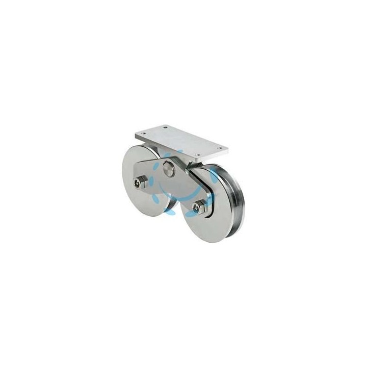 RUOTE COMBINATE GOLA SEMITONDA CON PIASTRA SUPERIORE ART. 339-160 - mm.157, interasse mm.190