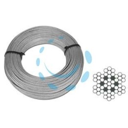 FUNE METALLICA IN ACCIAIO INOX AISI 316 49 FILI - ø mm.6 rotoli da mt.10