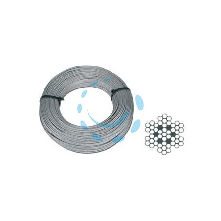 FUNE METALLICA IN ACCIAIO INOX AISI 316 49 FILI - ø mm.4,0xmt.10