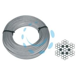 FUNE METALLICA IN ACCIAIO INOX AISI 316 49 FILI - ø mm.3,0xmt.25