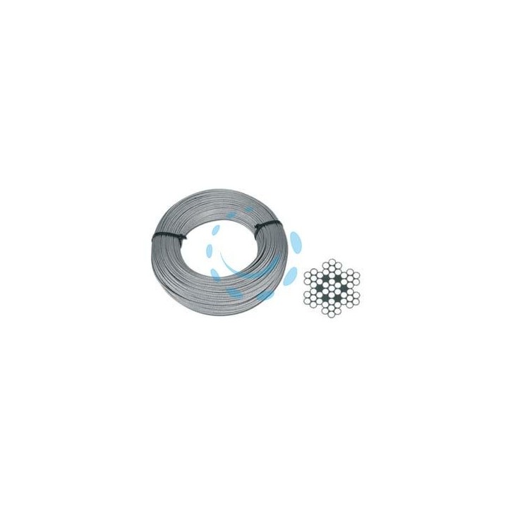 FUNE METALLICA IN ACCIAIO INOX AISI 316 49 FILI - ø mm.4,0xmt.50