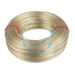 CAVETTO ACCIAIO OTTONATO RIVESTITO IN PVC TRASPARENTE - ø mm.4 in rotoli da mt.100