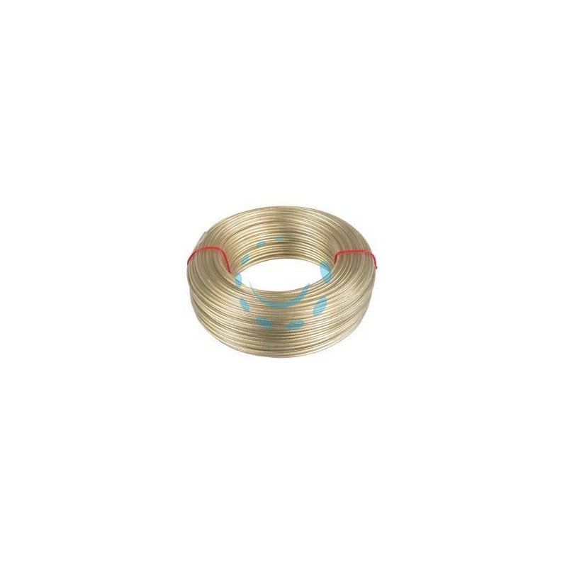 CAVETTO ACCIAIO OTTONATO RIVESTITO IN PVC TRASPARENTE - ø mm.5 in rotoli da mt.100