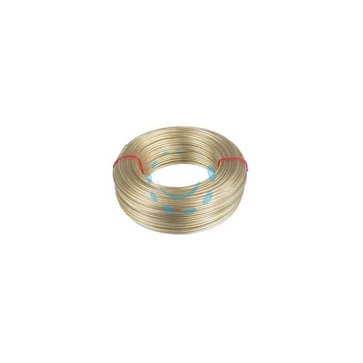 CAVETTO ACCIAIO OTTONATO RIVESTITO IN PVC TRASPARENTE - ø mm.5 in rotoli da mt.100