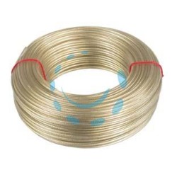 CAVETTO ACCIAIO OTTONATO RIVESTITO IN PVC TRASPARENTE - ø mm.8 in rotoli da mt.100
