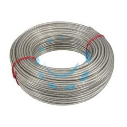 CAVETTO ACCIAIO ZINCATO RIVESTITO IN PVC TRASPARENTE IN MATASSE - ø mm.5 in rotoli da mt.100