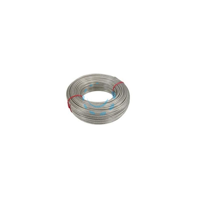 CAVETTO ACCIAIO ZINCATO RIVESTITO IN PVC TRASPARENTE IN MATASSE - ø mm.5 in rotoli da mt.100
