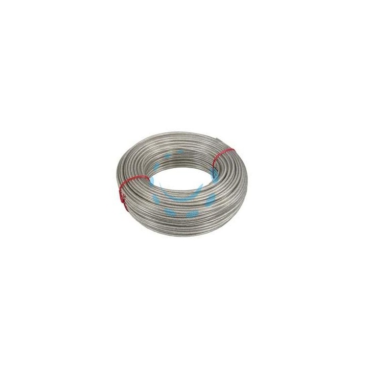 CAVETTO ACCIAIO ZINCATO RIVESTITO IN PVC TRASPARENTE IN MATASSE - ø mm.5 in rotoli da mt.100