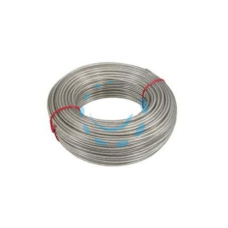 CAVETTO ACCIAIO ZINCATO RIVESTITO IN PVC TRASPARENTE IN MATASSE - ø mm.6 in rotoli da mt.100