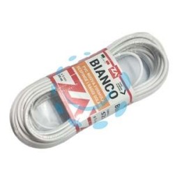 CAVETTO ACCIAIO OTTONATO RIVESTITO IN PVC BIANCO - ø mm.5x mt.20 