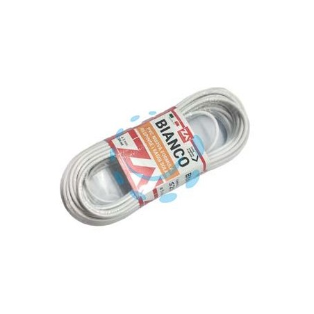 CAVETTO ACCIAIO OTTONATO RIVESTITO IN PVC BIANCO - ø mm.5x mt.20 