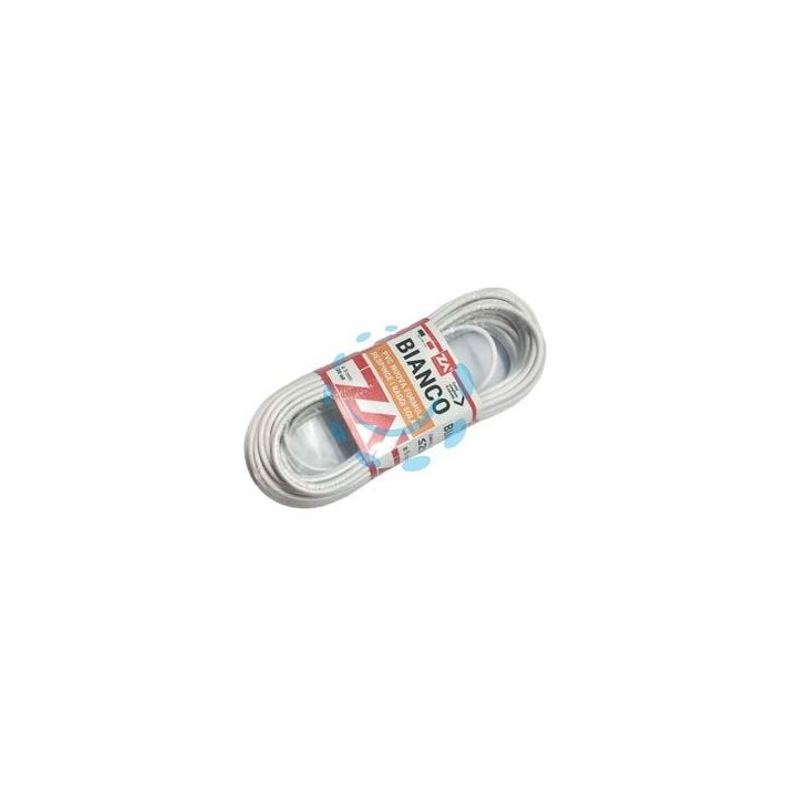 CAVETTO ACCIAIO OTTONATO RIVESTITO IN PVC BIANCO - ø mm.5x mt.20 