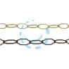CATENA SAGOMATA PER LAMPADARI - ø mm.2,5x44x20 in ferro ottonato 