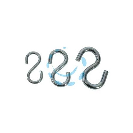 GANCI AD "S" PER CATENE IN ACCIAIO ZINCATO - n°21 ø mm.5x44