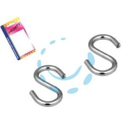 GANCIO A "S" IN ACCIAIO ZINCATO IN BLISTER - mm.40, in bl.6 pz.