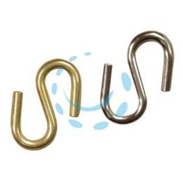 GANCI "S" APPENDIQUADRI - filo ø mm.2,4 ferro ottonato