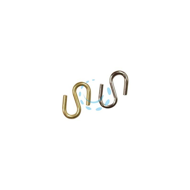 GANCI "S" APPENDIQUADRI - filo ø mm.2,4 ferro ottonato