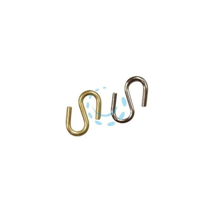 GANCI "S" APPENDIQUADRI - filo ø mm.2,4 ferro ottonato