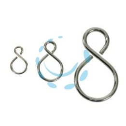 GANCI AD "S" IN ACCIAIO NICHELATO - ø mm.1.8x17x26