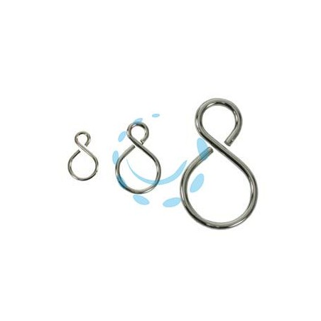 GANCI AD "S" IN ACCIAIO NICHELATO - ø mm.1.8x17x26
