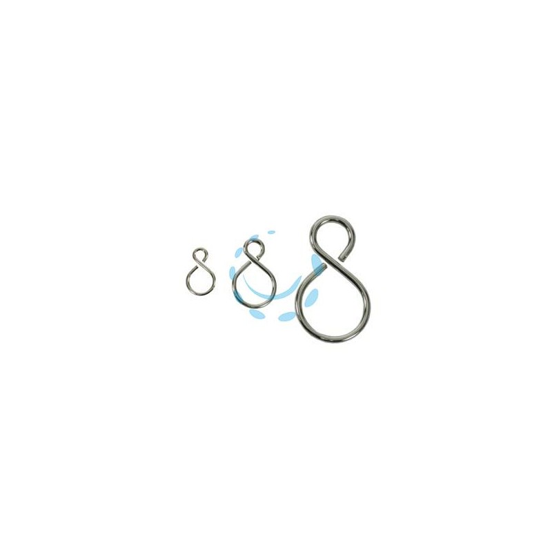 GANCI AD "S" IN ACCIAIO NICHELATO - ø mm.2x21x32