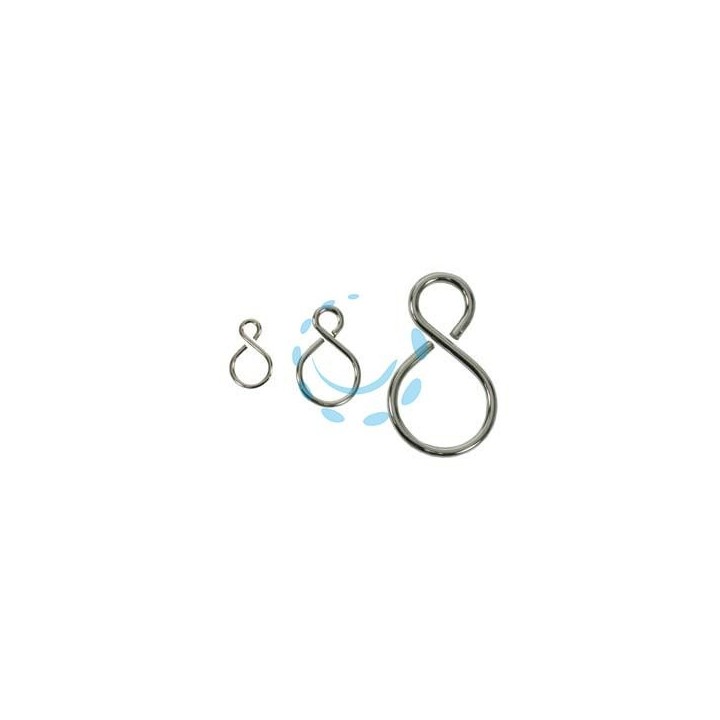 GANCI AD "S" IN ACCIAIO NICHELATO - ø mm.2x21x32