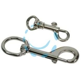 MOSCHETTONI A SCATTO CON ANELLO GIREVOLE IN ACCIAIO NICHELATO - mm.70 piccoli