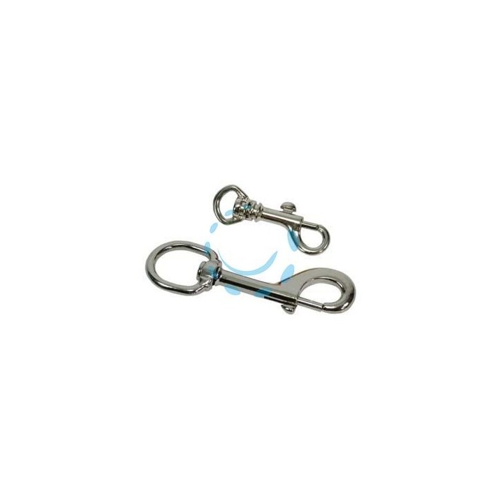 MOSCHETTONI A SCATTO CON ANELLO GIREVOLE IN ACCIAIO NICHELATO - mm.70 piccoli
