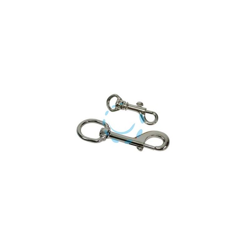 MOSCHETTONI A SCATTO CON ANELLO GIREVOLE IN ACCIAIO NICHELATO - mm.90 grandi