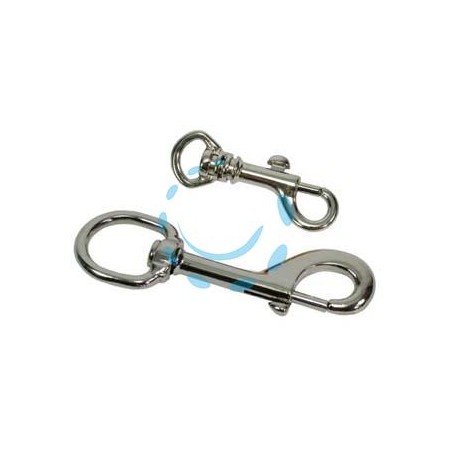 MOSCHETTONI A SCATTO CON ANELLO GIREVOLE IN ACCIAIO NICHELATO - mm.130 giganti