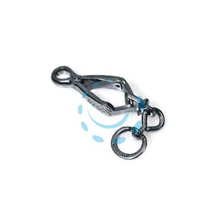MOSCHETTONI PER GUINZAGLI A PINZA IN ACCIAIO NICHELATO - mm.70 con asola da mm.14