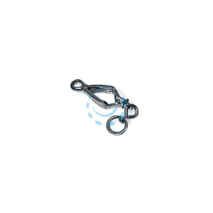 MOSCHETTONI PER GUINZAGLI A PINZA IN ACCIAIO NICHELATO - mm.70 con asola da mm.14
