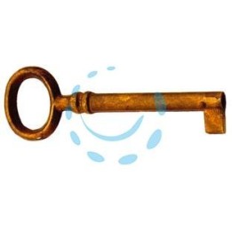 CHIAVI PER MOBILI MOD.33718 IN OTTONE PATINATO PULITO - mm.81x24 lunghezza gambo mm.53