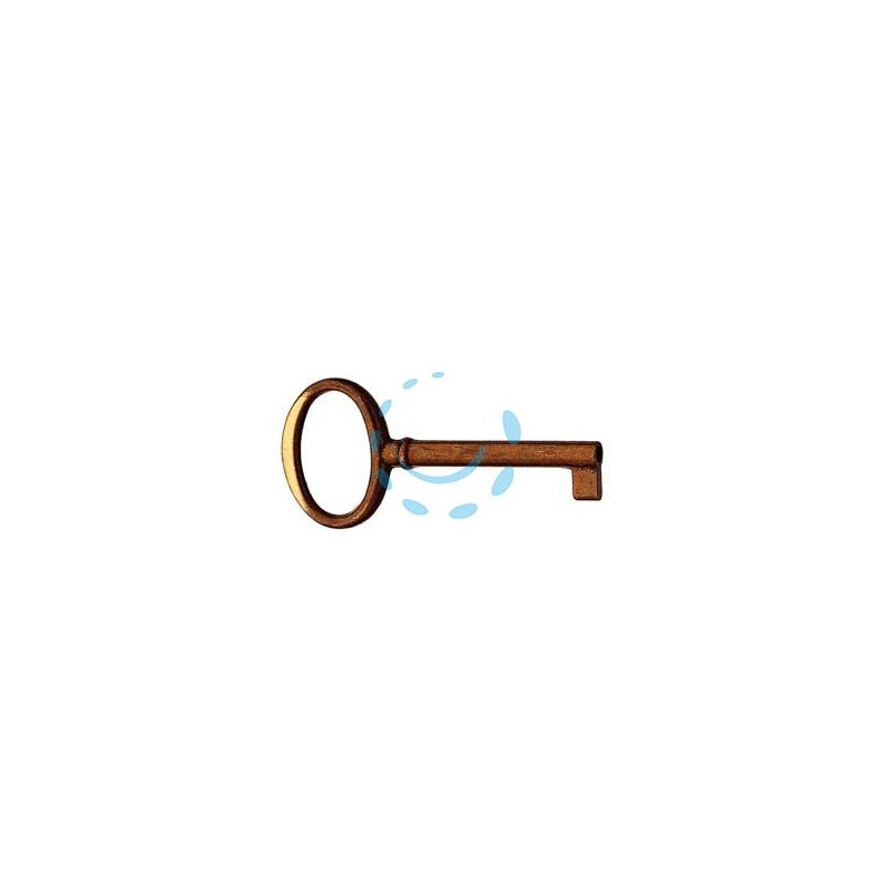 CHIAVI PER MOBILI MOD.33706 IN OTTONE PATINATO PULITO TESTA FOUME' - mm.73x34 lunghezza gambo mm.44