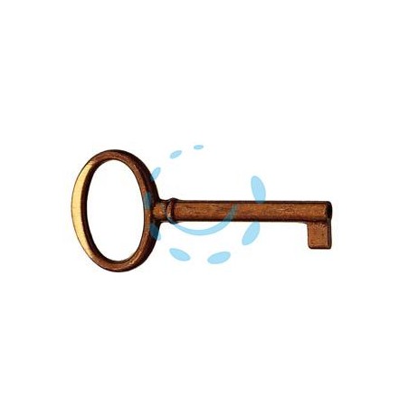 CHIAVI PER MOBILI MOD.33706 IN OTTONE PATINATO PULITO TESTA FOUME' - mm.73x34 lunghezza gambo mm.44
