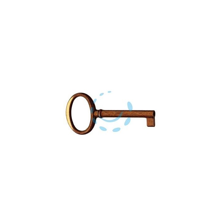 CHIAVI PER MOBILI MOD.33706 IN OTTONE PATINATO PULITO TESTA FOUME' - mm.73x34 lunghezza gambo mm.44