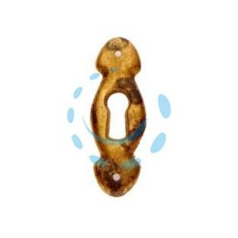 BOCCHETTE PER MOBILI SAGOMATE MOD.30623 IN OTTONE ANTICATO - mm.17x52h.
