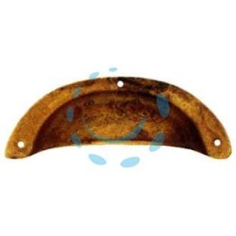 MANIGLIE PER MOBILI A CONCHIGLIA MOD.15122 IN OTTONE ANTICATO - mm.77x31h.