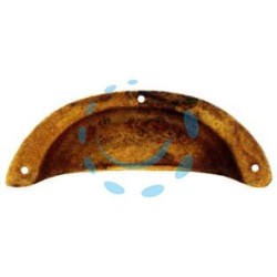 MANIGLIE PER MOBILI A CONCHIGLIA MOD.15122 IN OTTONE ANTICATO - mm.77x31h.