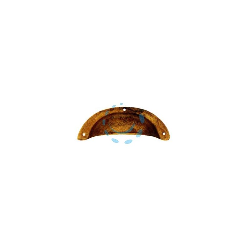 MANIGLIE PER MOBILI A CONCHIGLIA MOD.15122 IN OTTONE ANTICATO - mm.77x31h.