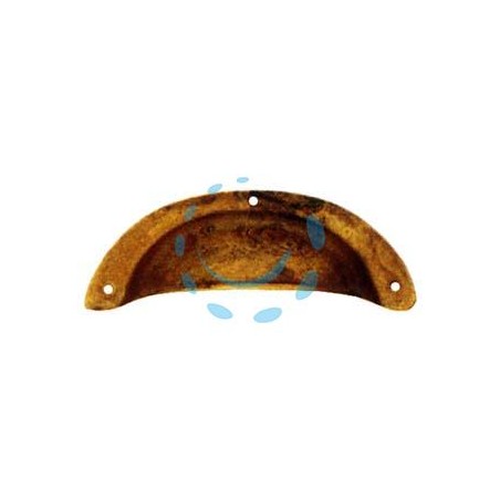 MANIGLIE PER MOBILI A CONCHIGLIA MOD.15122 IN OTTONE ANTICATO - mm.77x31h.