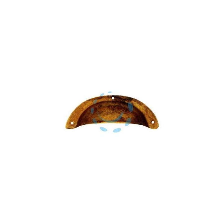 MANIGLIE PER MOBILI A CONCHIGLIA MOD.15122 IN OTTONE ANTICATO - mm.77x31h.