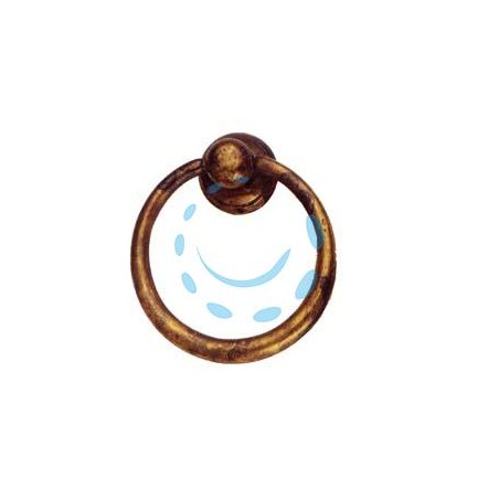 MANIGLIE PER MOBILI AD ANELLO SNODATE MOD.09202 IN OTTONE ANTICATO - mm.40x46h.
