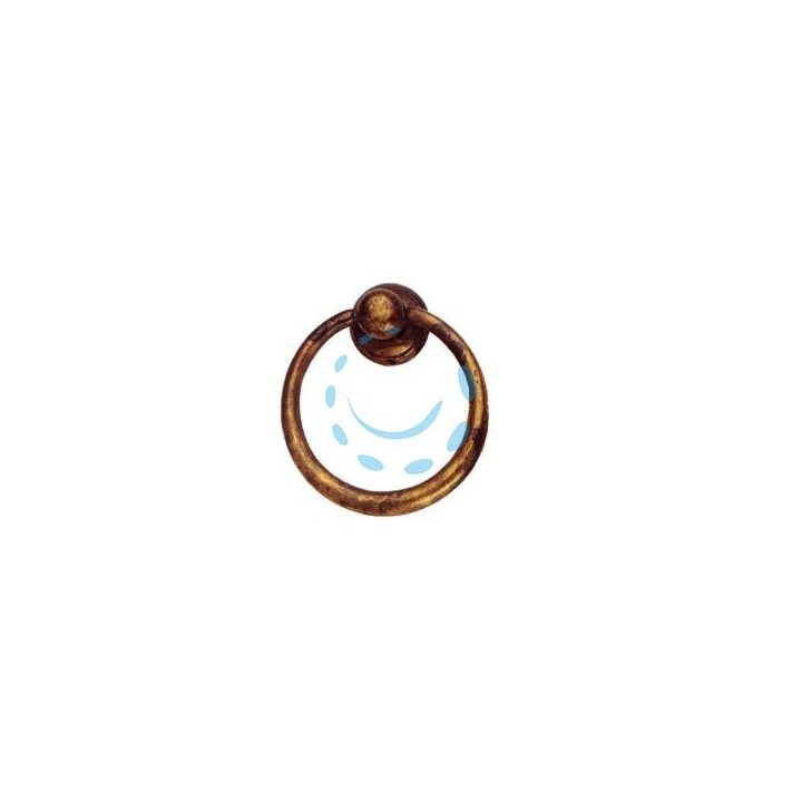 MANIGLIE PER MOBILI AD ANELLO SNODATE MOD.09202 IN OTTONE ANTICATO - mm.40x46h.